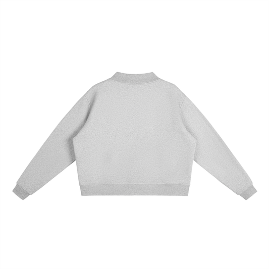 Minimal Fleece Mock-Neck Crew Sweatshirt – Women’s Relaxed Fit
