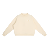 Minimal Fleece Mock-Neck Crew Sweatshirt – Women’s Relaxed Fit
