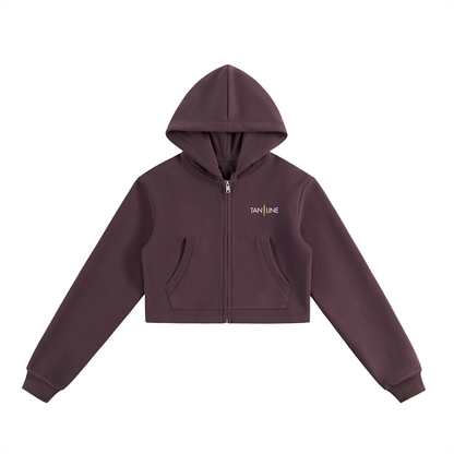 Essential Cropped Zip-Up Hoodie - Women's Fit